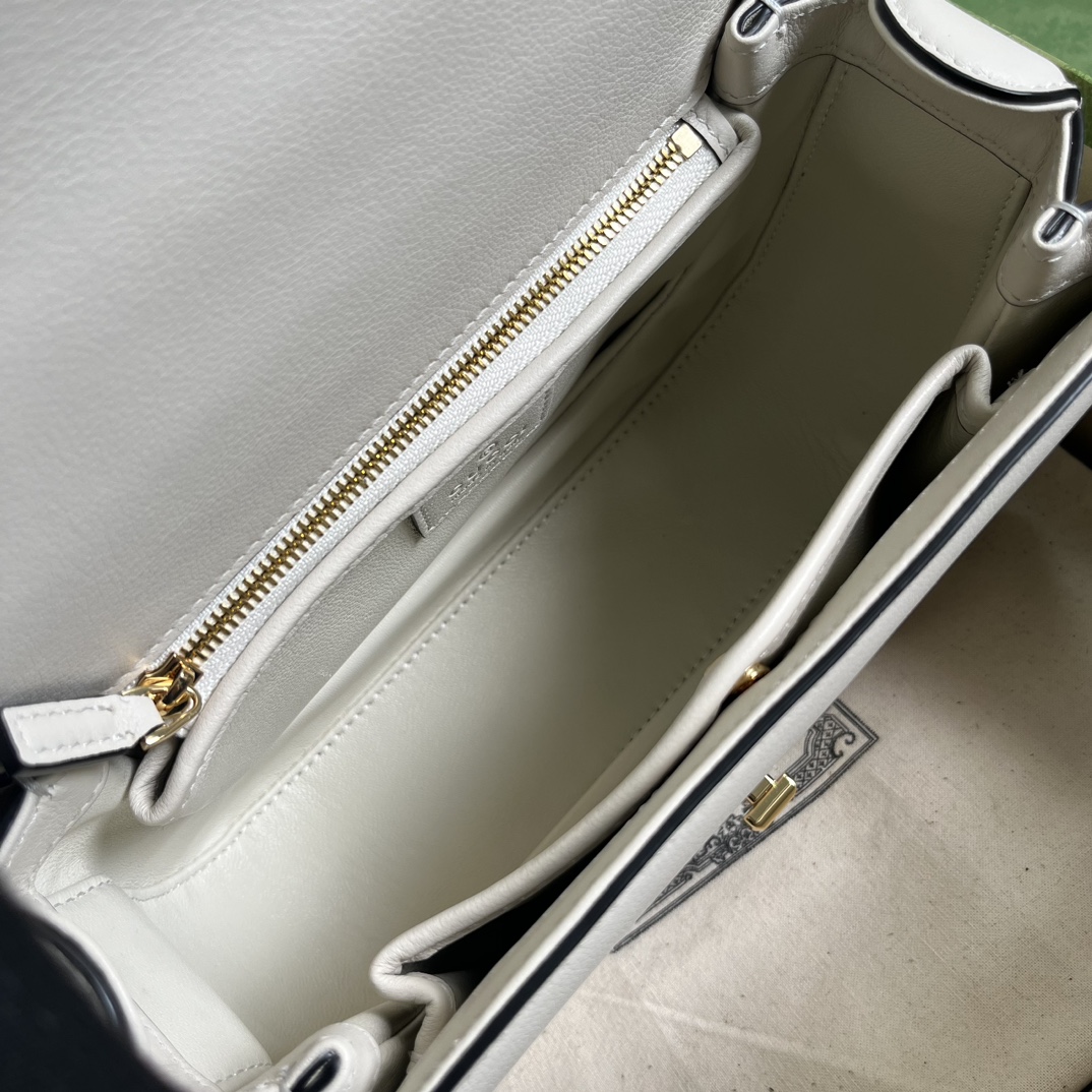 Wholesale Luxury Gucci Blondie Top-Handle Bag White 735101 - Image 8