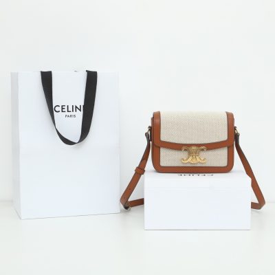 Wholesale Luxury Celine Teen Triomphe Bag In Textile And Calfskin