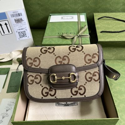 Wholesale Luxury Gucci Horsebit 1955 Shoulder Bag 602204 Brown With Brown Leather