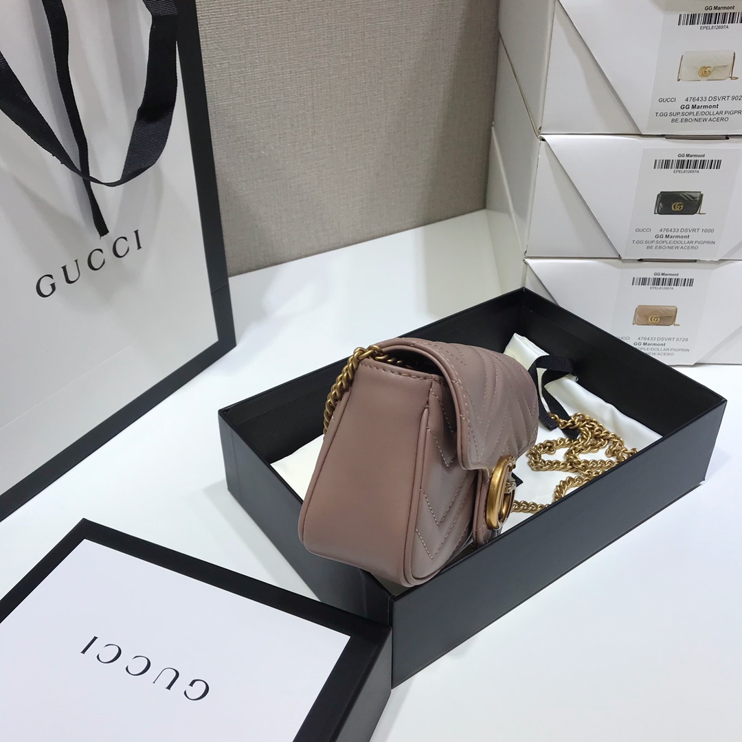 Wholesale Luxury Gucci Gg Marmont Matelasse Super Mini Bag Light Purple 476433 - Image 6