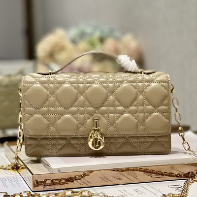 Wholesale Luxury Dior Miss Mini Bag Apricot Cannage Lambskin