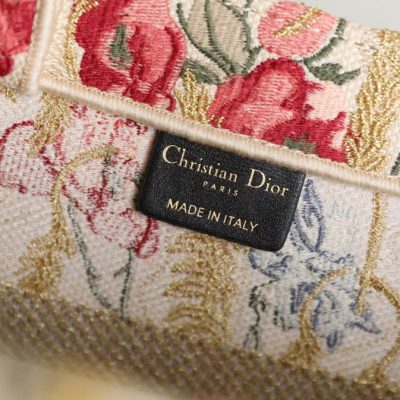 Alternative view of Wholesale Luxury DiorBook Tote Natural Multicolor Raffia Embroidered With Dior Petites Fleurs