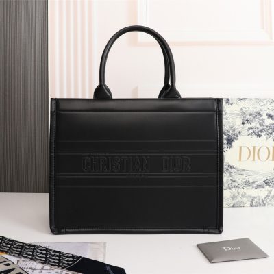 Wholesale Luxury Dior Book Tote Medium Black Calfskin M1265Ztqt_M911