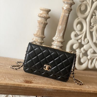Wholesale Luxury Chanel Wallet On Chain Black Ap1450