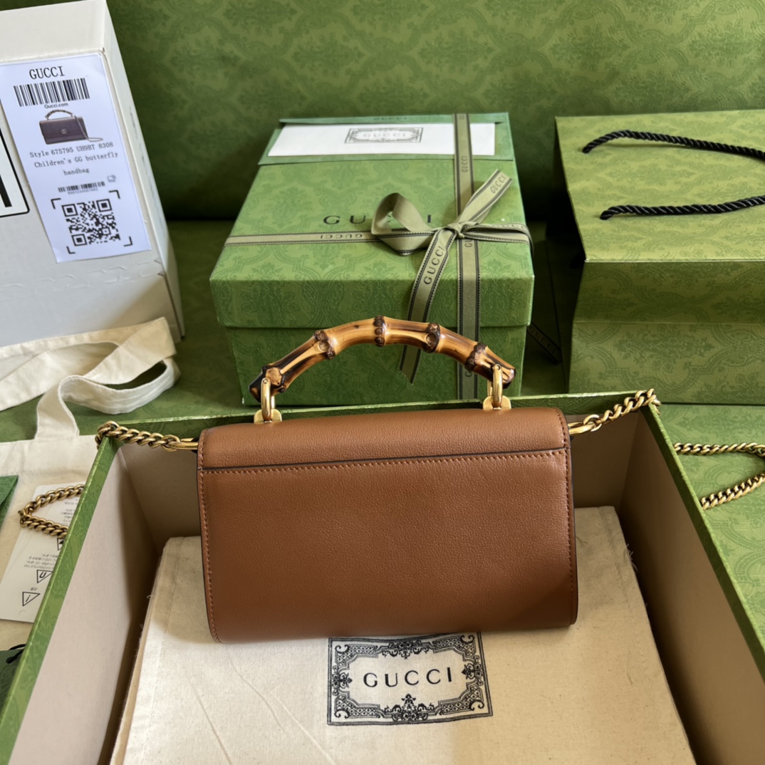 Wholesale Luxury Gucci Gg Small Top Handle Bag With Bamboo 675794 - Image 6