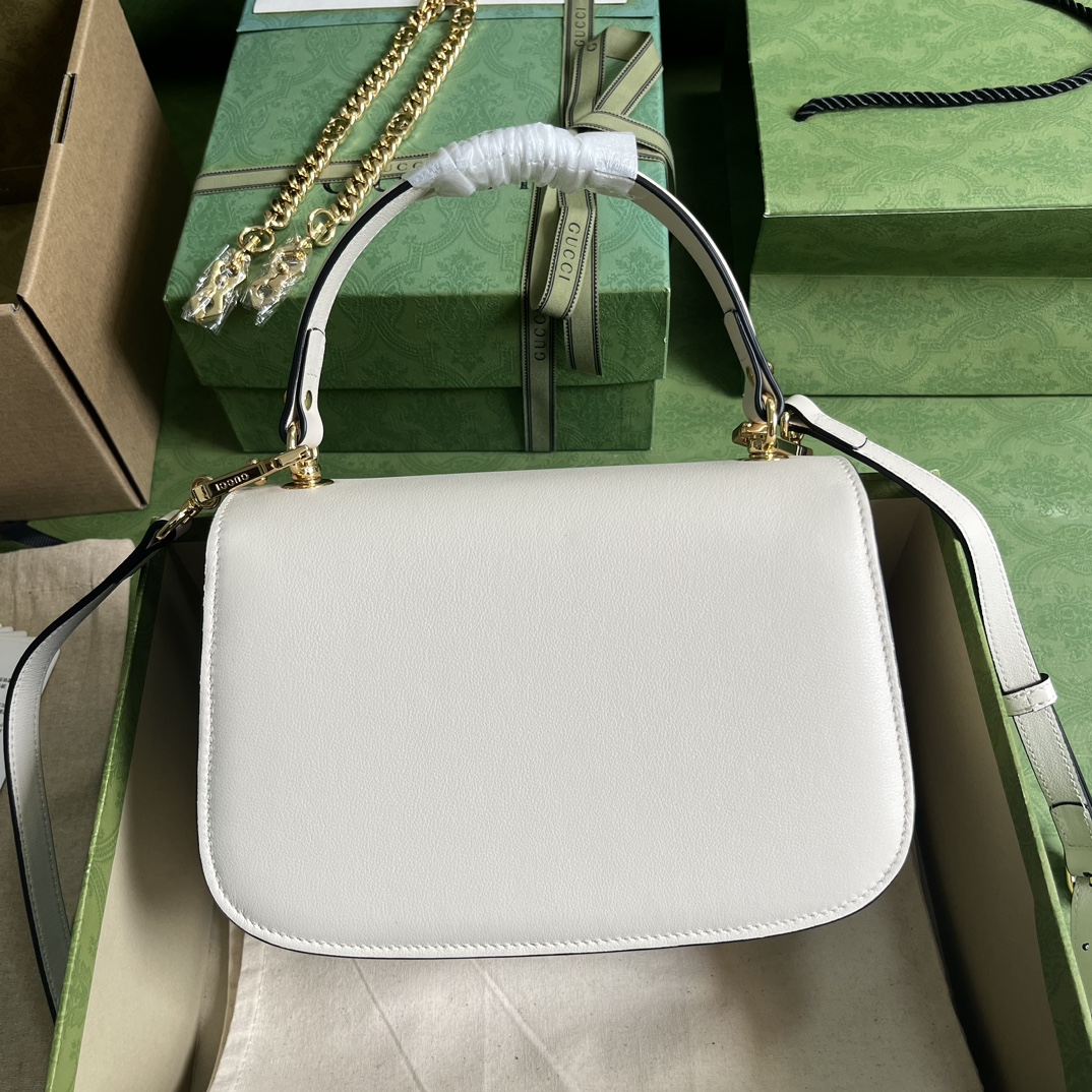 Wholesale Luxury Gucci Blondie Top-Handle Bag White 735101 - Image 7