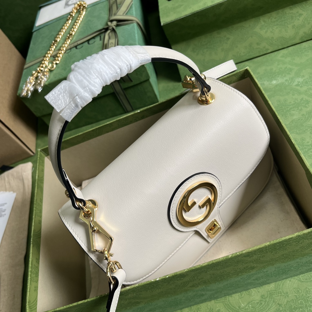 Wholesale Luxury Gucci Blondie Top-Handle Bag White 735101 - Image 3