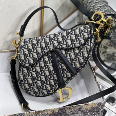 Wholesale Luxury Dior Saddle Bag Blue Dior Oblique Embroidery M0446Criw M928