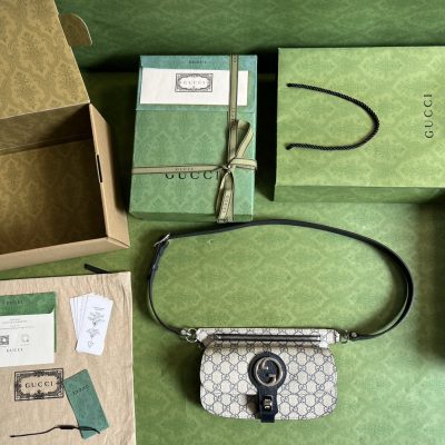 Alternative view of Wholesale Luxury Gucci Blondie Belt Bag Gg Supreme Canvas Grey 718154