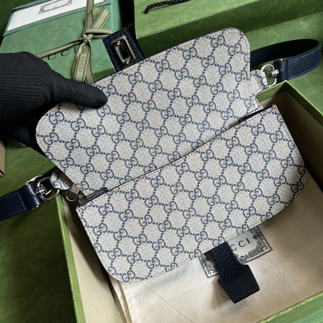 Wholesale Luxury Gucci Blondie Belt Bag Gg Supreme Canvas Grey 718154 - Image 6
