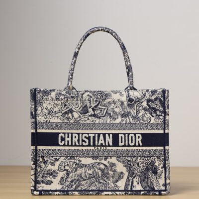 Wholesale Luxury Dior Medium Book Tote Blue Toile De Jouy Embroidery M1295Ztdt_M808