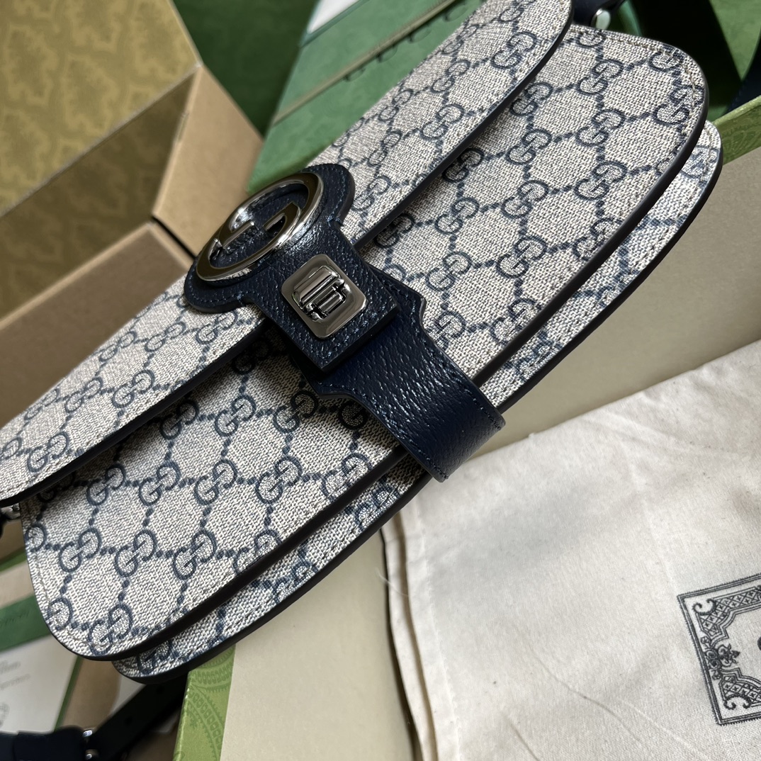 Wholesale Luxury Gucci Blondie Belt Bag Gg Supreme Canvas Grey 718154 - Image 8