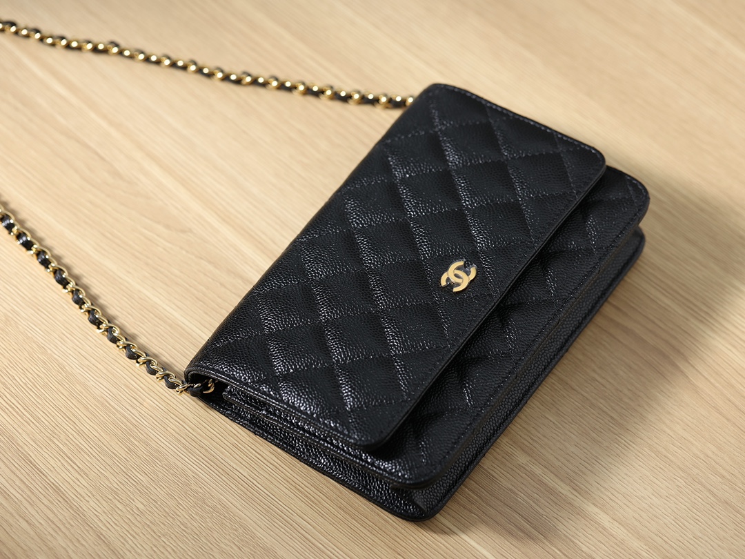 Wholesale Luxury Chanel Woc Gold Chain Black - Image 8