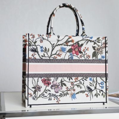 Alternative view of Wholesale Luxury Dior Book Tote White Multicolor Dior Petites Fleurs Embroidery