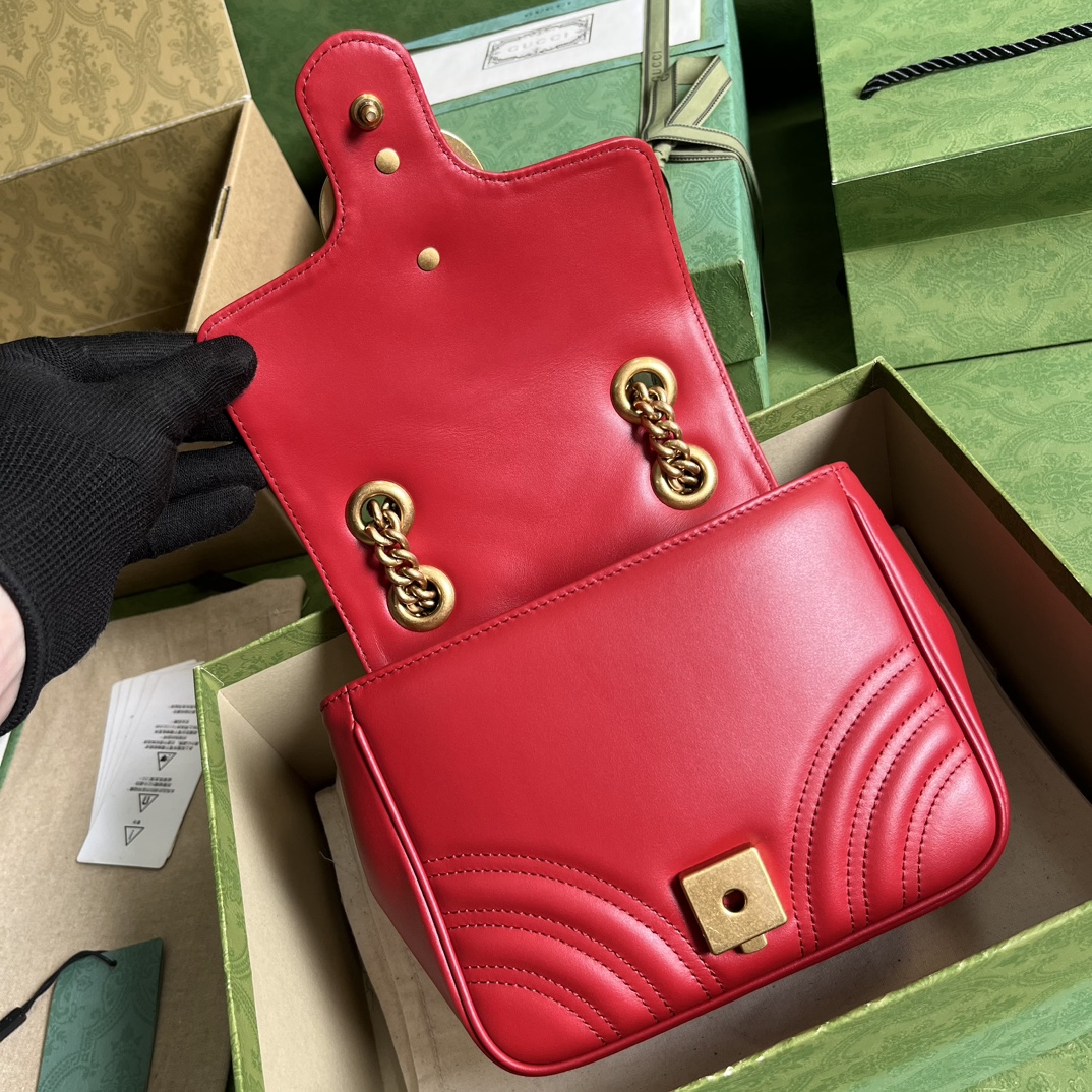 Wholesale Luxury Gucci Marmont Gg Red 739682 - Image 5