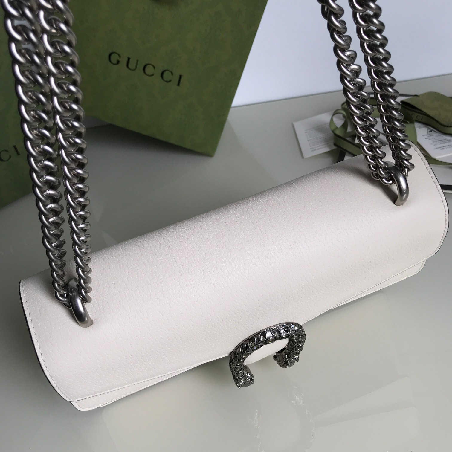 Wholesale Luxury Gucci Dionysus Small Shoulder Bag Pure White 400249 - Image 5