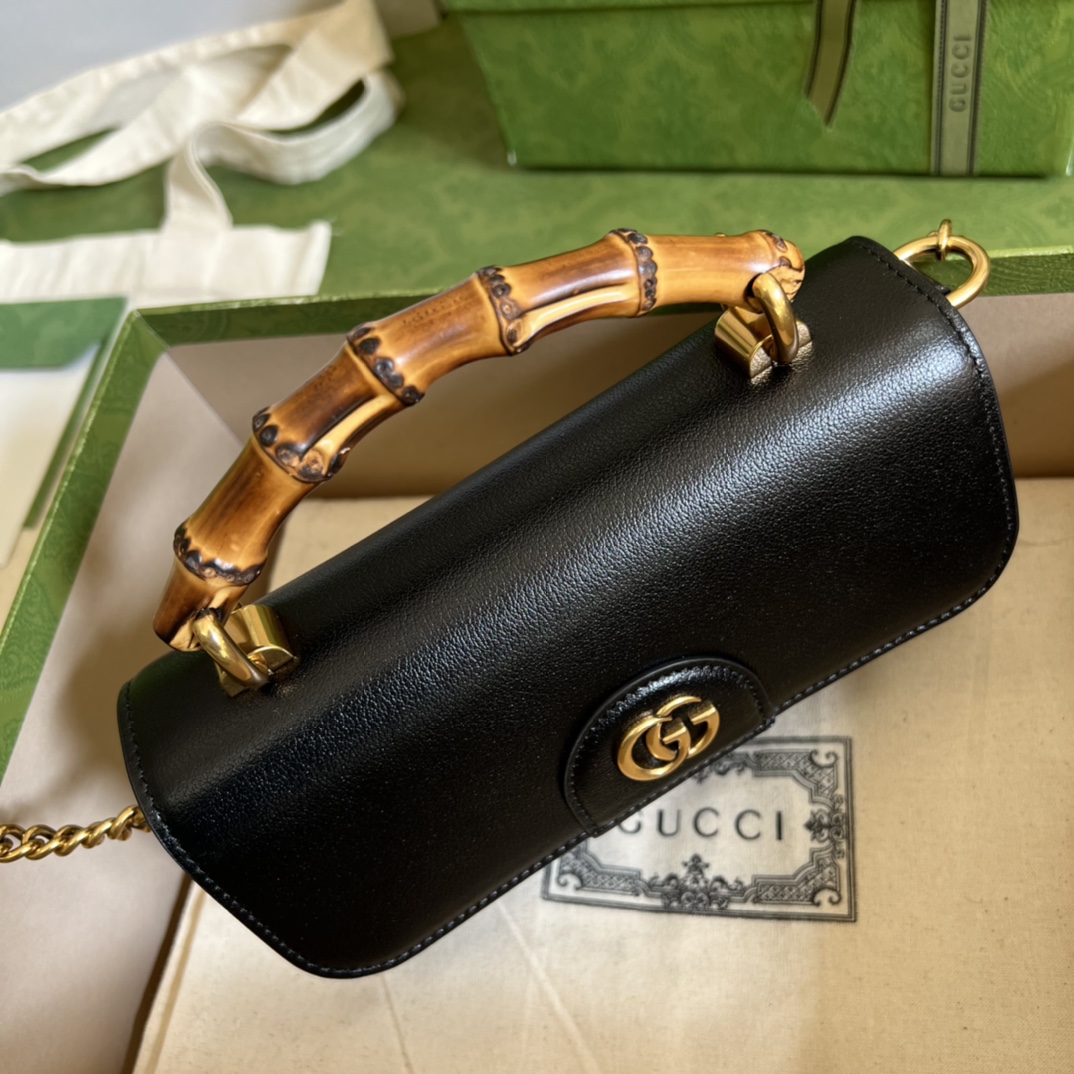 Wholesale Luxury Gucci Gg Small Top Handle Bag With Bamboo 675794 - Image 5