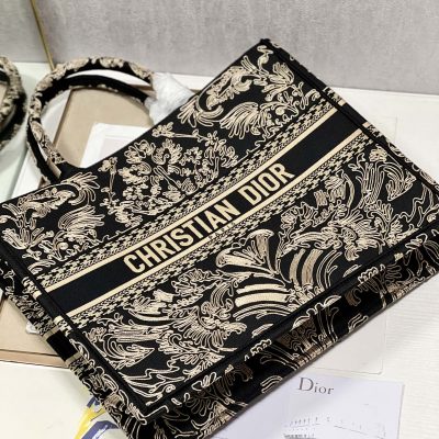 Alternative view of Wholesale Luxury Dior Book Tote Large Black And White Ornamental Cornely-Effect Embroidery M1286Zmdr_M03C