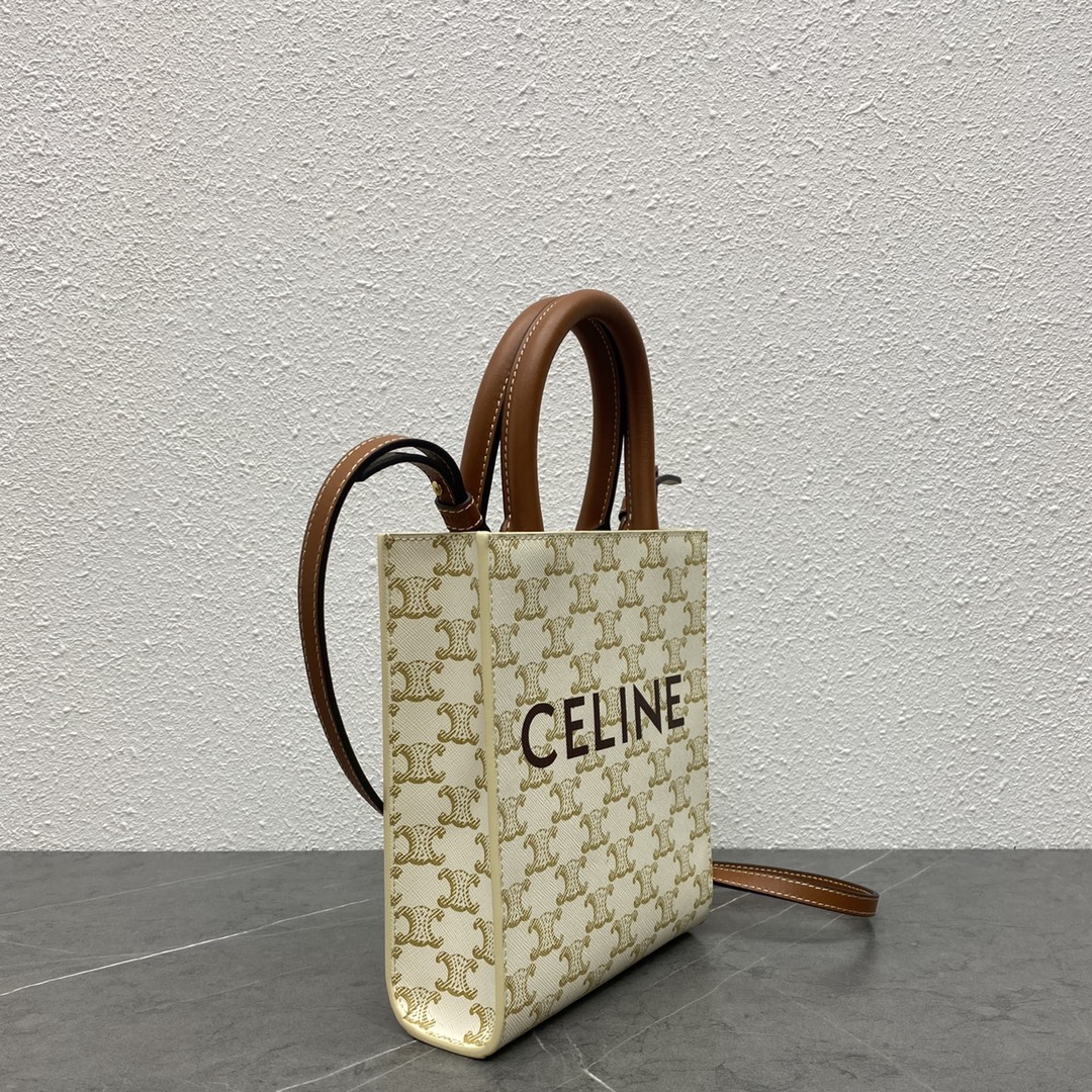Wholesale Luxury Celine Triomphe Mini Tote White 194372Bzk.01Bc - Image 9