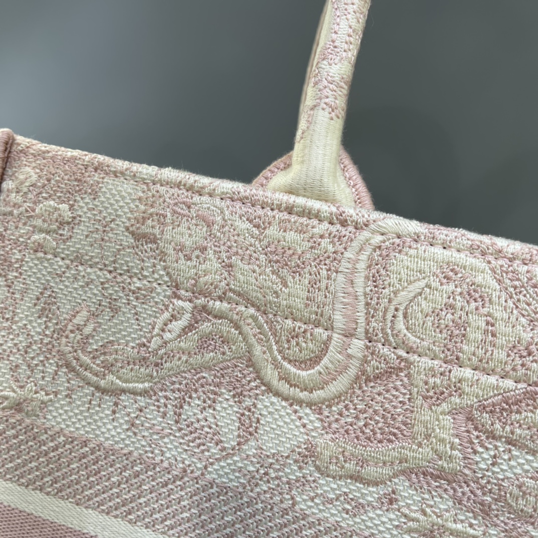 Wholesale Luxury Dior Book Tote Medium Pink Toile De Jouy Embroidery M1296Ztdt_M956 - Image 2