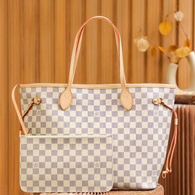 Wholesale Luxury Louis Vuitton Damier Azur Neverfull White Pm/Mm/Gm N41361