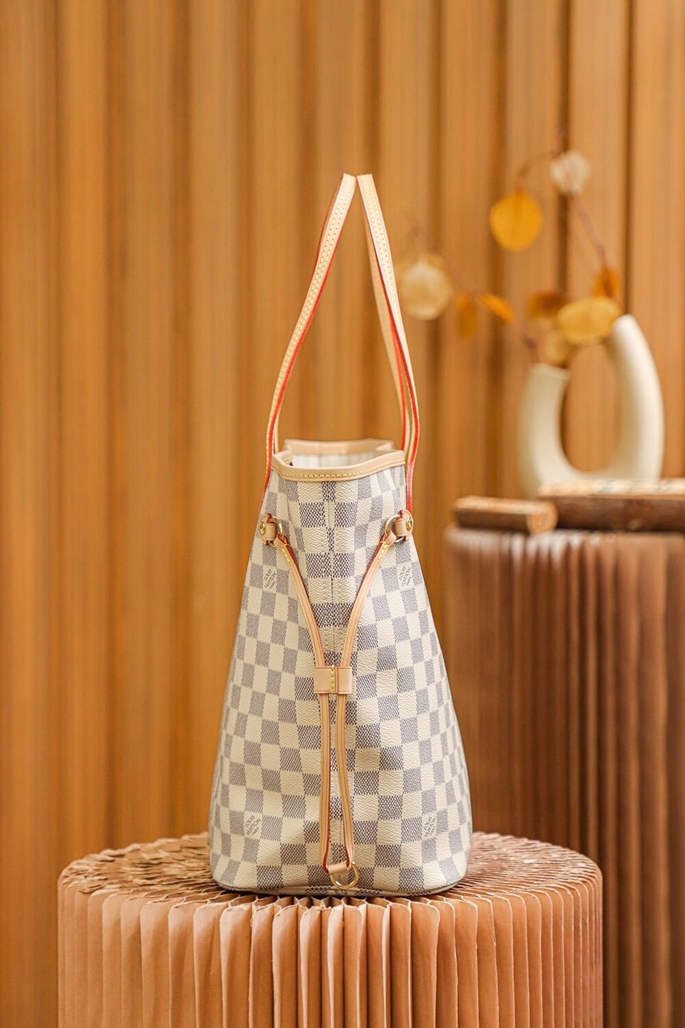 Wholesale Luxury Louis Vuitton Damier Azur Neverfull White Pm/Mm/Gm N41361 - Image 4