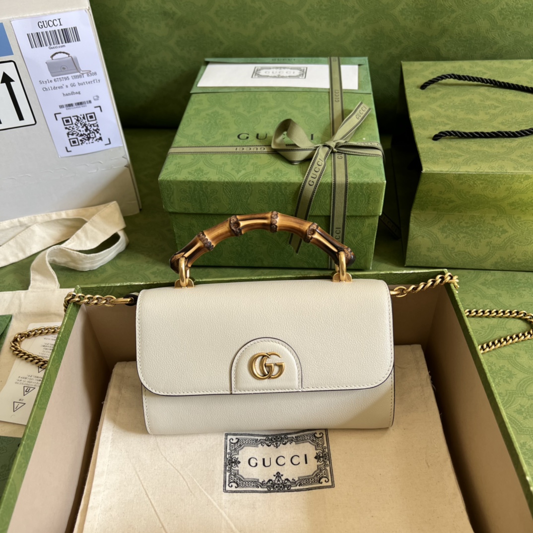Wholesale Luxury Gucci Gg Small Top Handle Bag With Bamboo 675794