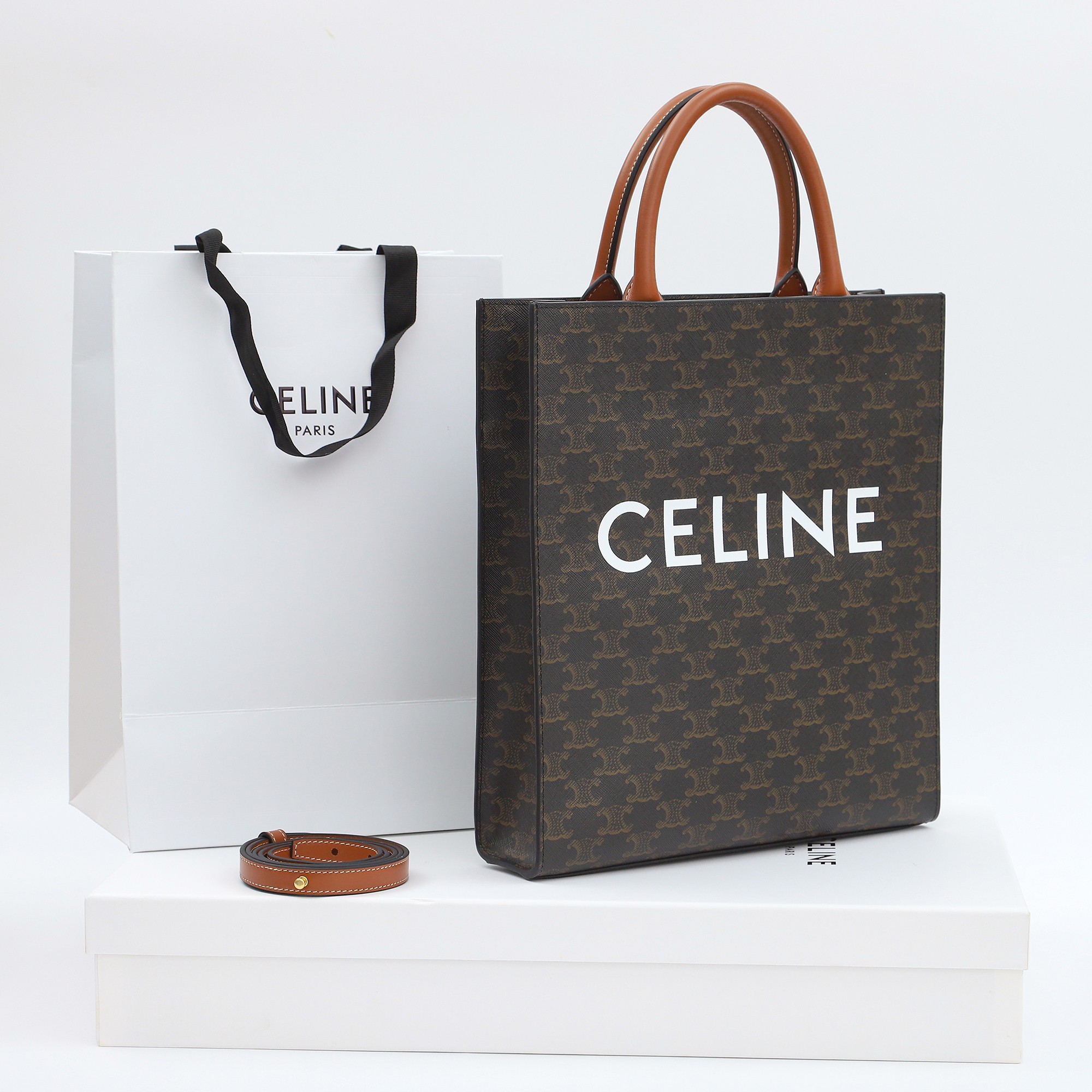 Wholesale Luxury Celine Small Cabas Vertical In Triomphe Canvas - Image 9