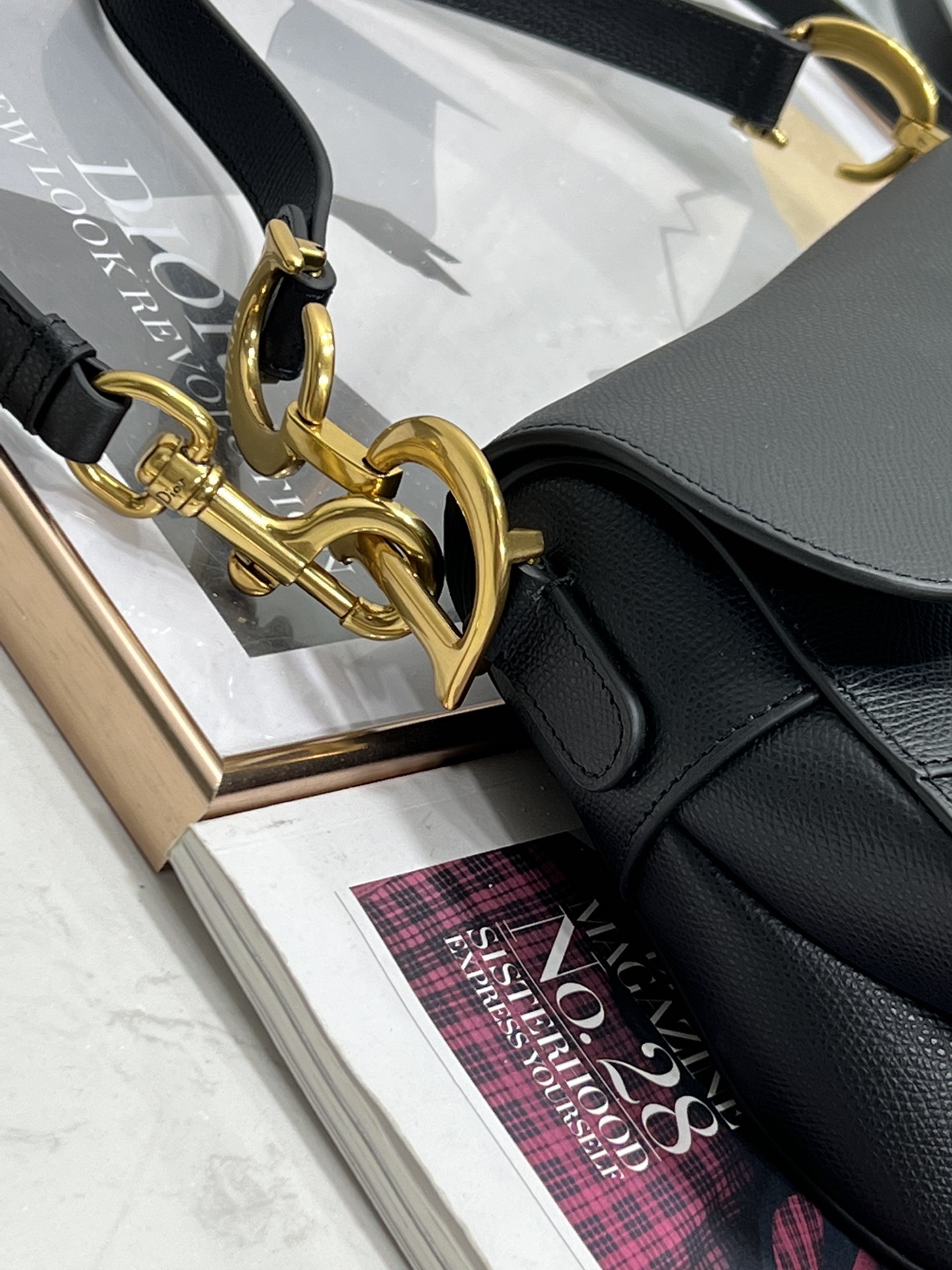Wholesale Luxury Dior Saddle Bag Black Grained Calfskin M0455Cbaa_M900 - Image 8