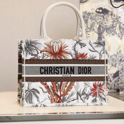 Wholesale Luxury DiorBook Tote White Multicolor Dior Petites Fleurs Embroidery