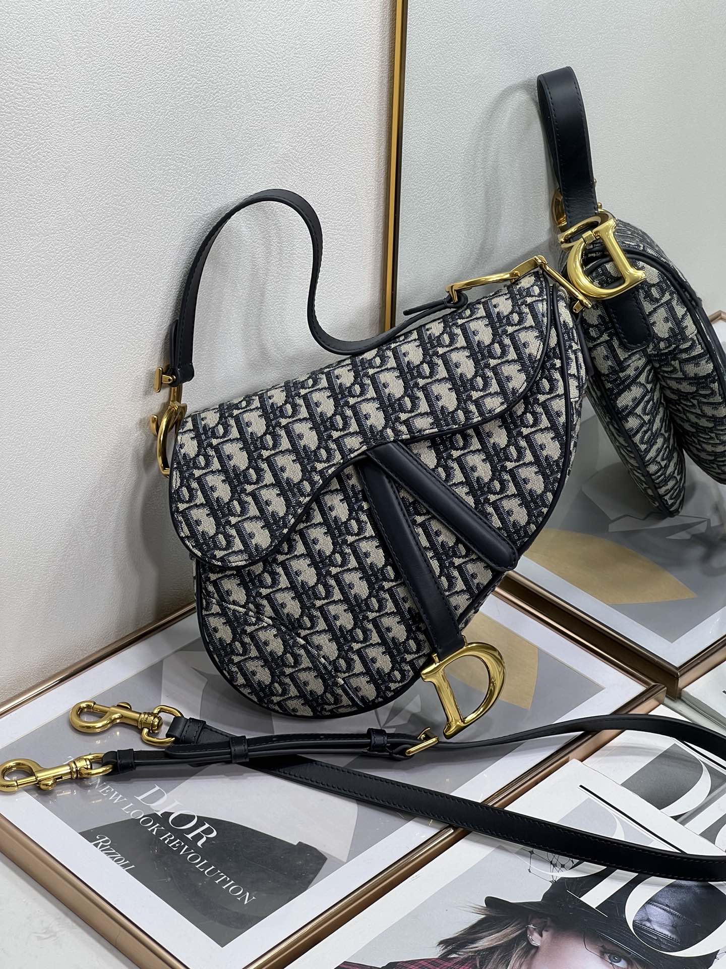 Wholesale Luxury Dior Saddle Bag Blue Dior Oblique Embroidery M0446Criw M928 - Image 6