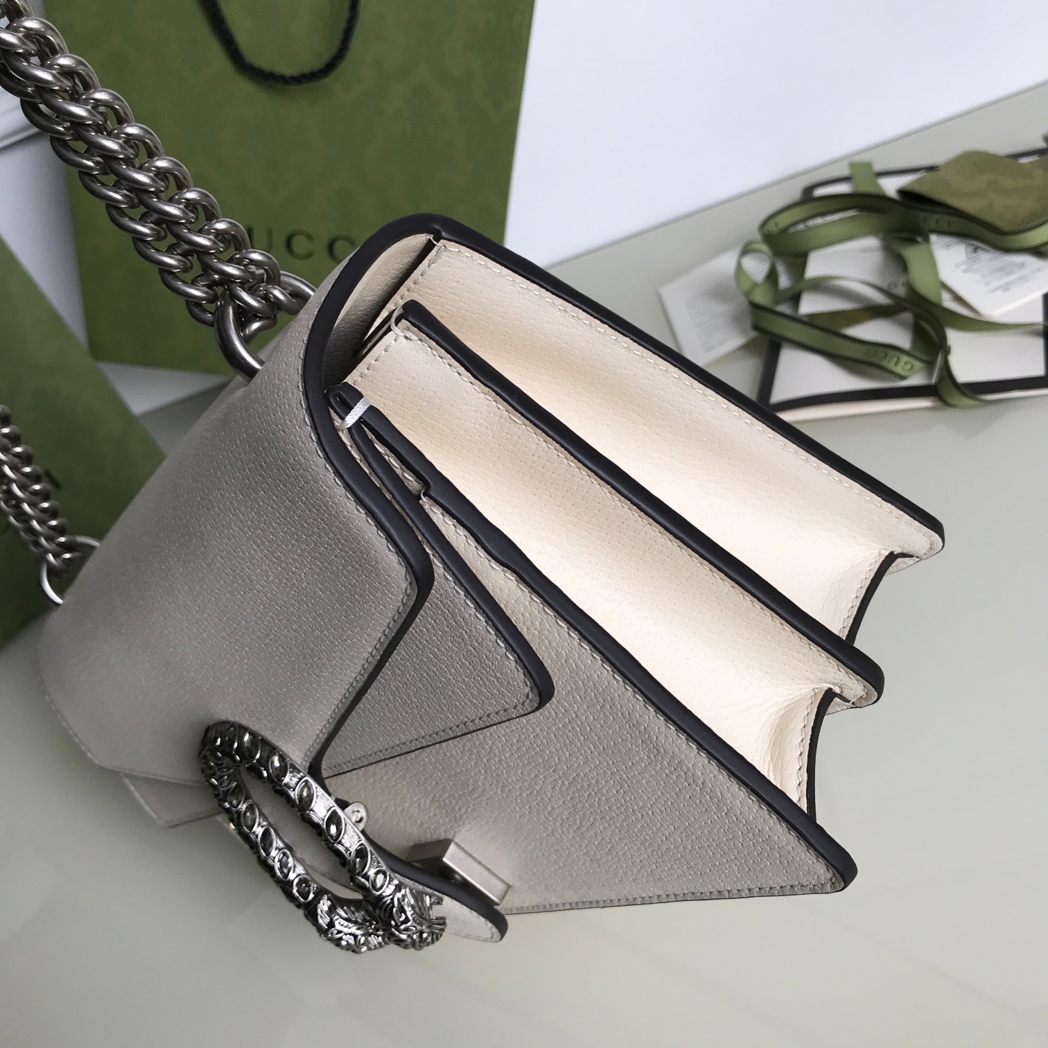 Wholesale Luxury Gucci Dionysus Small Shoulder Bag Pure White 400249 - Image 8