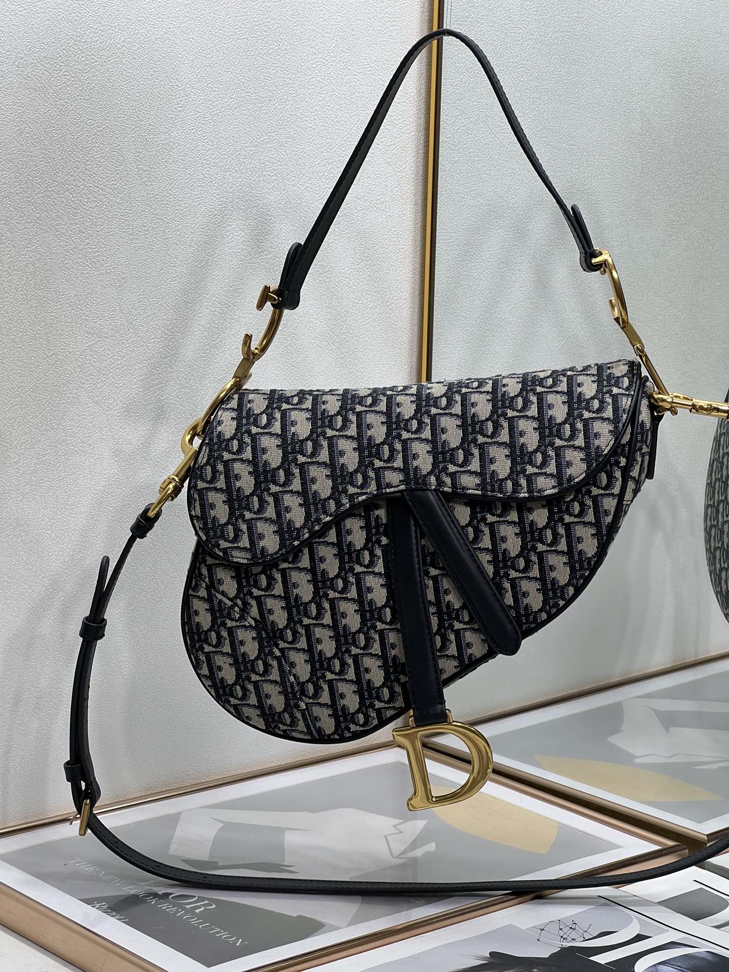 Wholesale Luxury Dior Saddle Bag Blue Dior Oblique Embroidery M0446Criw M928 - Image 8