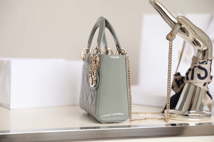 Wholesale Luxury Dior Mini Lady Dior Bag Cloud Blue Patent Cannage Calfskin M0505Owcb_M81B - Image 7
