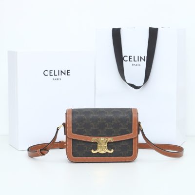 Alternative view of Wholesale Luxury Celine Teen Triomphe Bag In Triomphe Canvas And Calfskin Black
