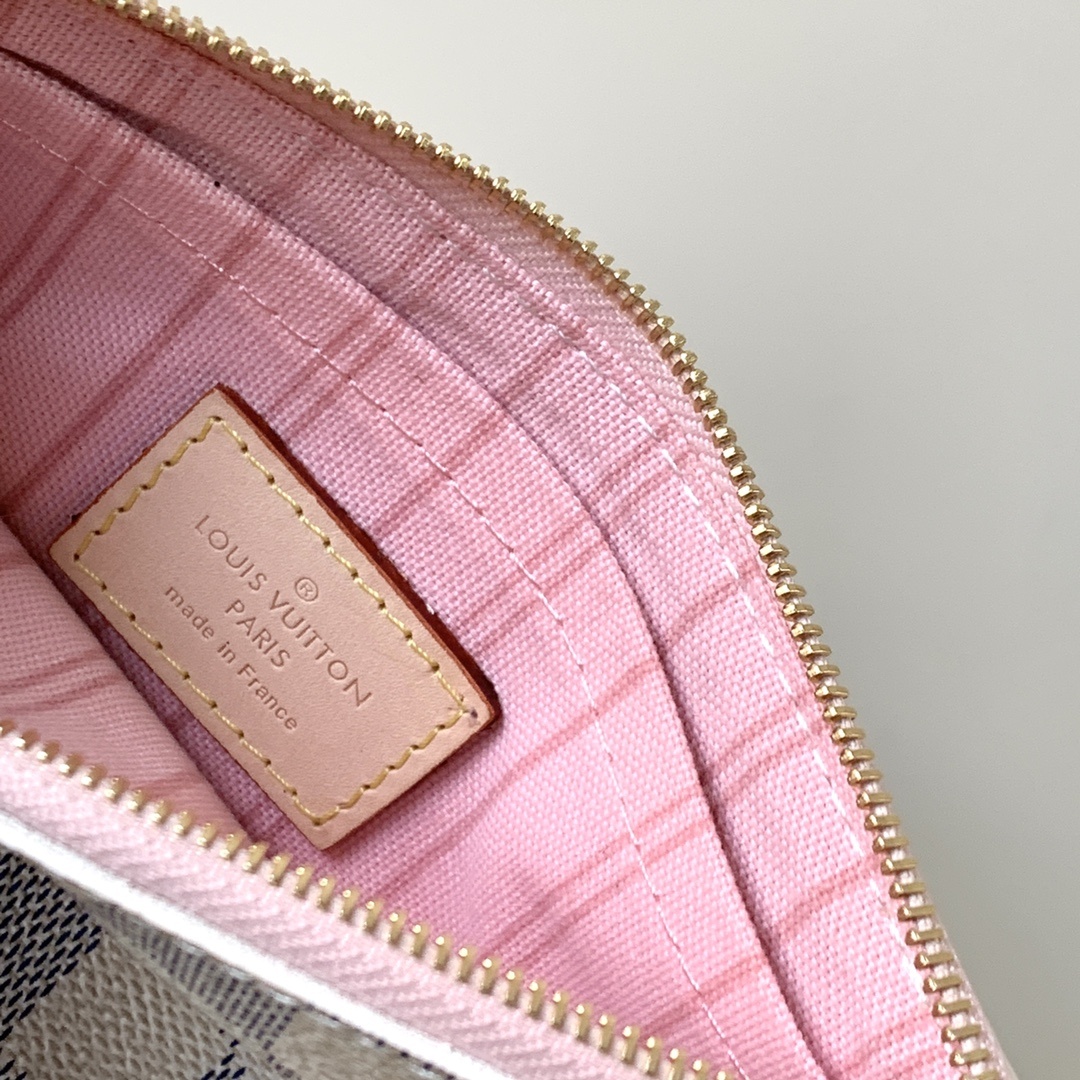 Wholesale Luxury Louis Vuitton Damier Azur Neverfull Pink Pm/Mm/Gm M41603 - Image 9