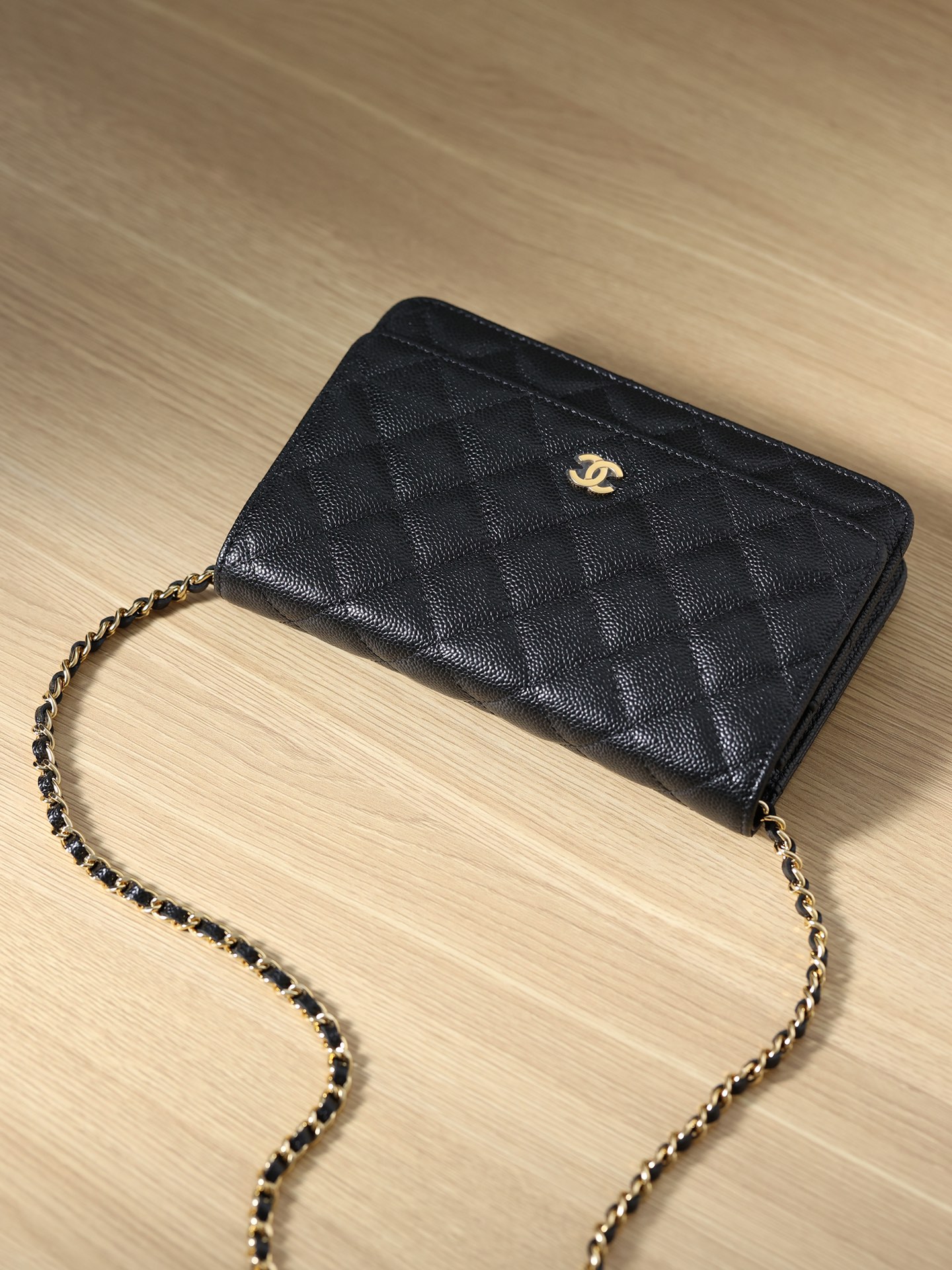 Wholesale Luxury Chanel Woc Gold Chain Black - Image 6