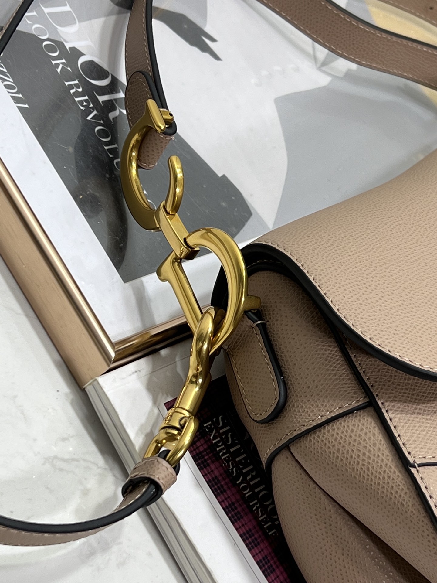 Wholesale Luxury Dior Saddle Bag Sand Pink Grained Calfskin M0455Cbaa_M84P - Image 2