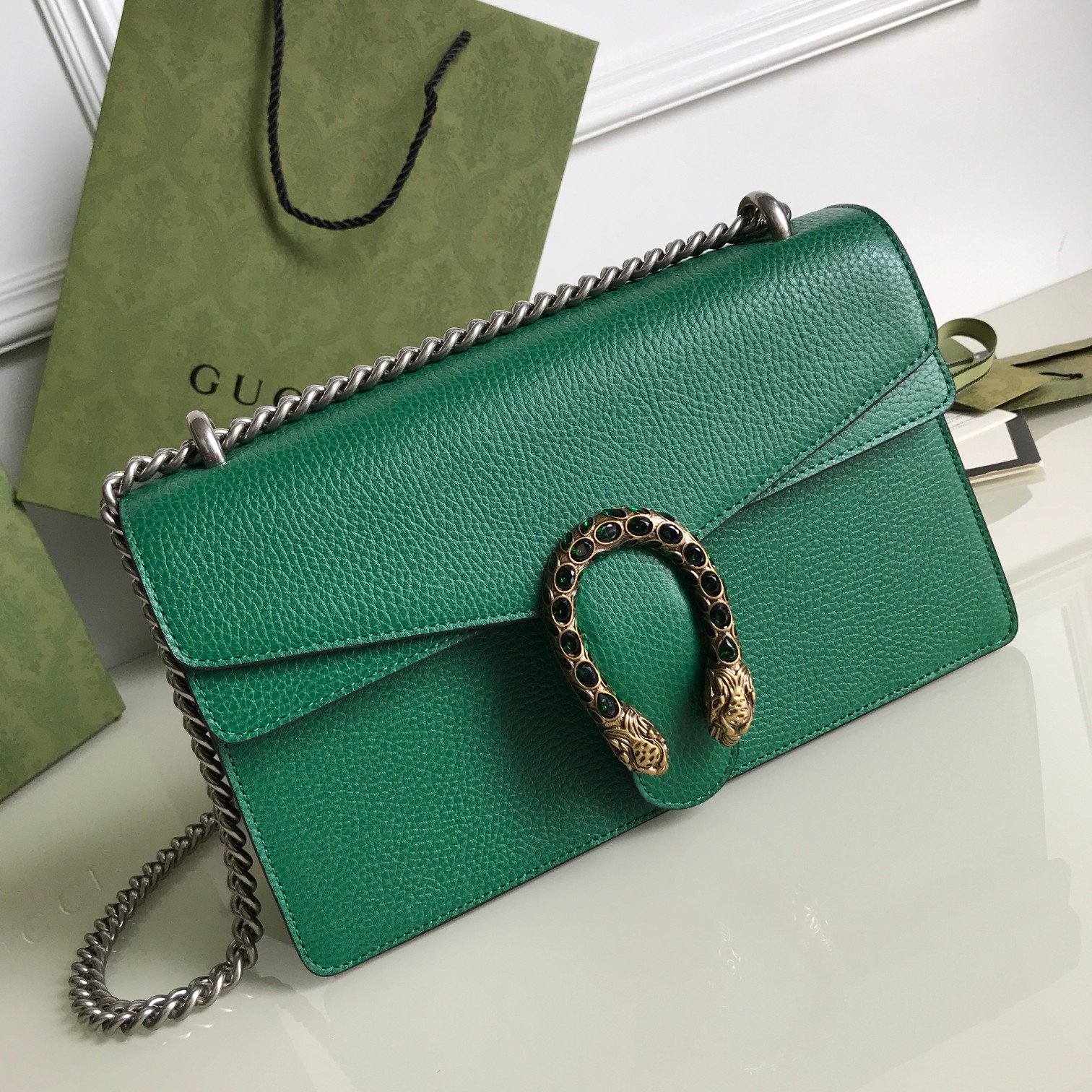 Wholesale Luxury Gucci Dionysus Small Shoulder Bag Forest Green 400249 - Image 9