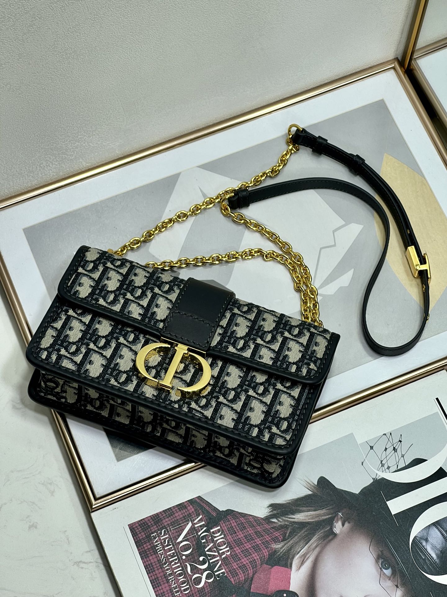 Wholesale Luxury Dior 30 Montaigne Bag Blue Dior Oblique Jacquard M9208Utzq_M928 - Image 4