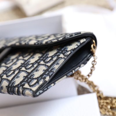 Alternative view of Wholesale Luxury Dior Long Saddle Wallet With Chain Blue Dior Oblique Jacquard S5614Ctzq_M928