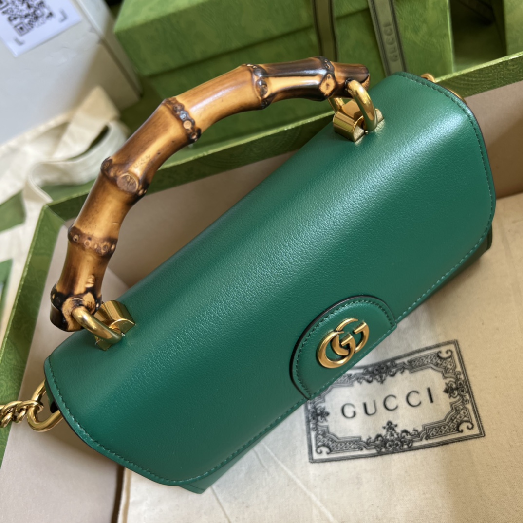 Wholesale Luxury Gucci Gg Small Top Handle Bag With Bamboo - Image 2