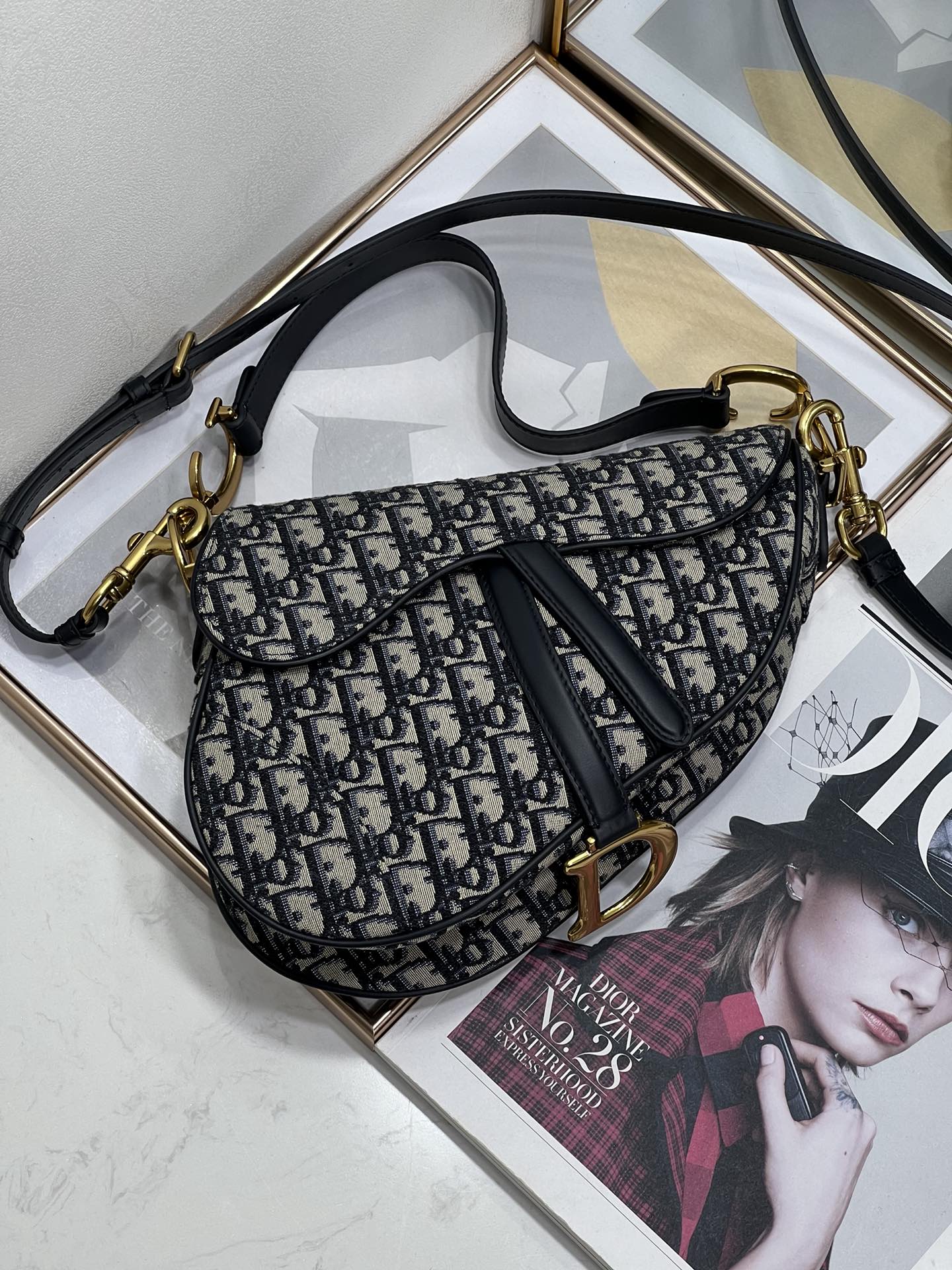 Wholesale Luxury Dior Saddle Bag Blue Dior Oblique Embroidery M0446Criw M928 - Image 5