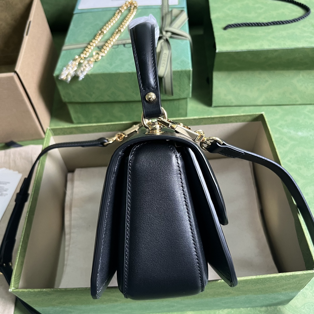 Wholesale Luxury Gucci Blondie Top-Handle Bag Black 735101 - Image 9