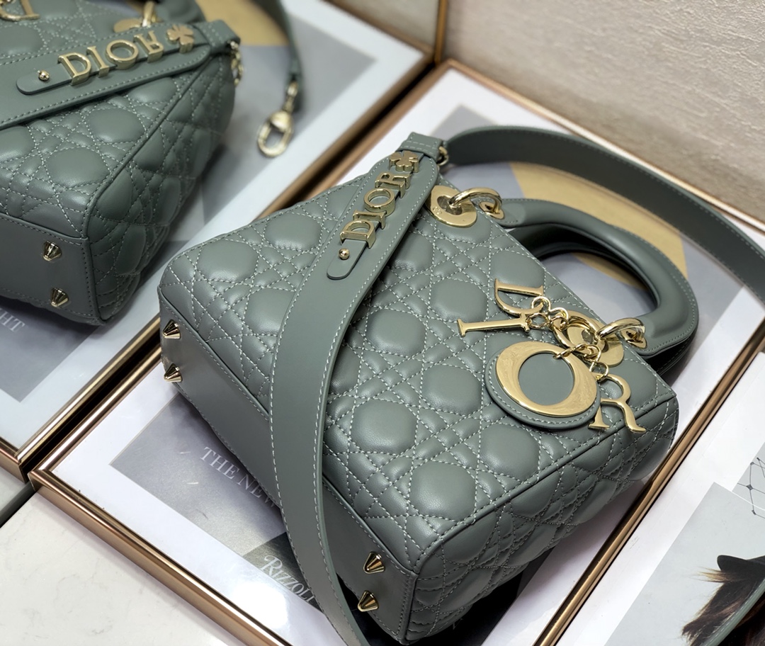 Wholesale Luxury Dior Medium Lady Dior Bag Cloud Blue Patent Cannage Calfskin M0565Owcb_M81B - Image 8