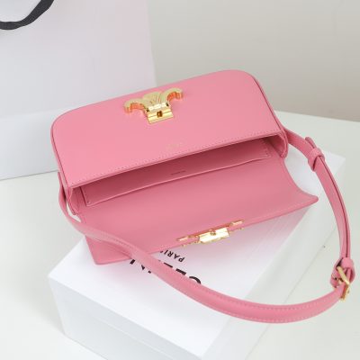 Alternative view of Wholesale Luxury Celine Shoulder Bag Triomphe In Shiny Calfskin Pink