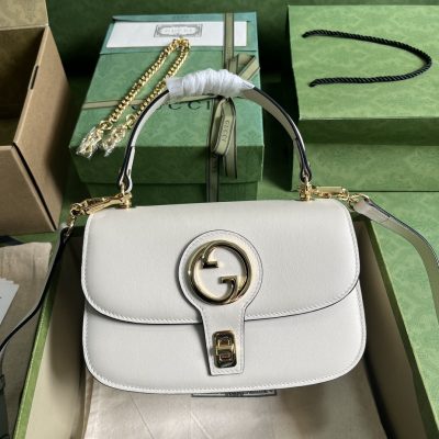 Wholesale Luxury Gucci Blondie Top-Handle Bag White 735101