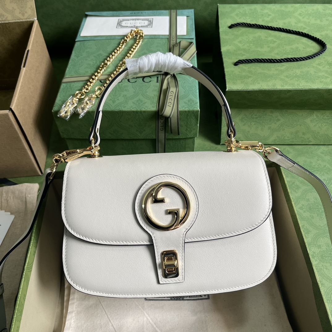 Wholesale Luxury Gucci Blondie Top-Handle Bag White 735101
