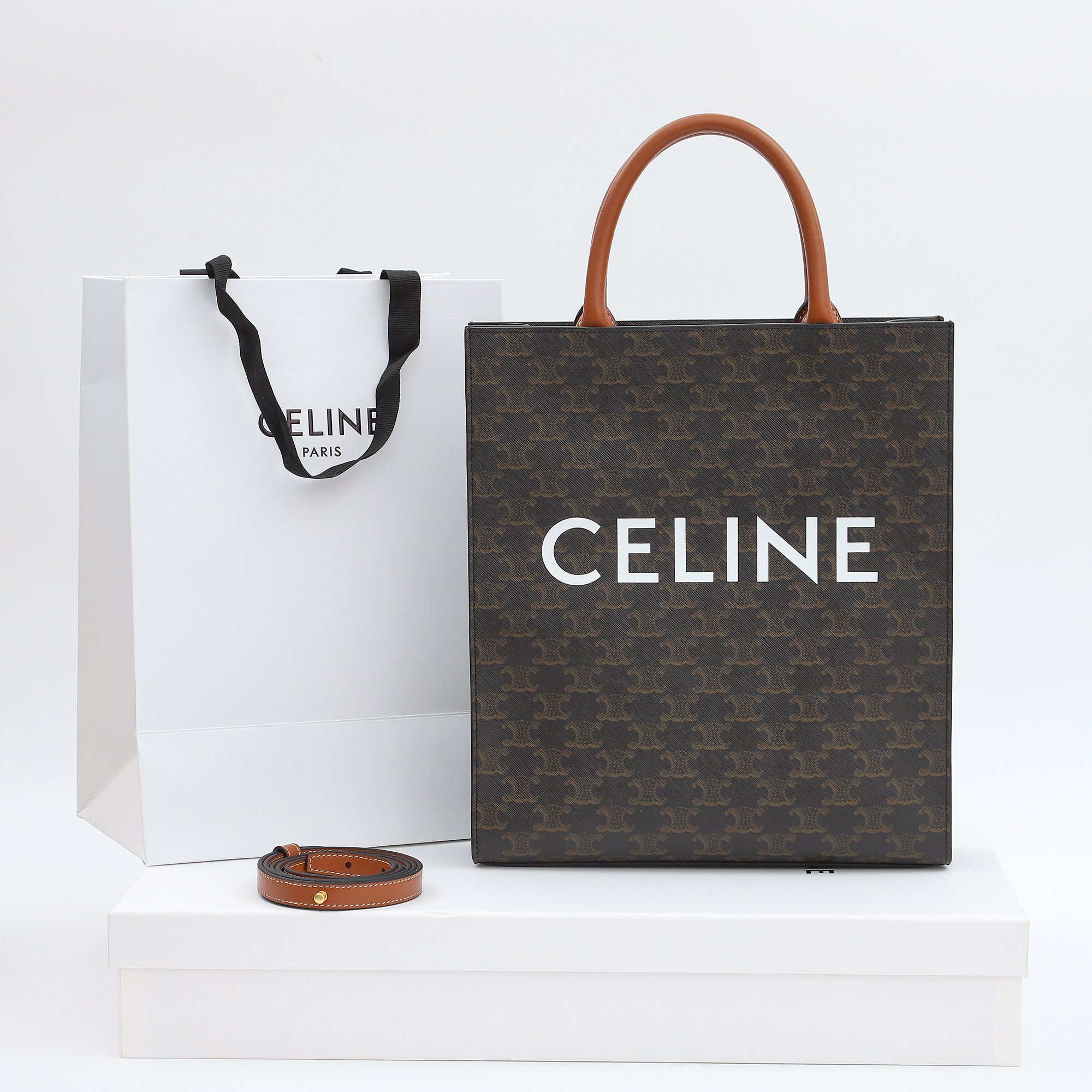 Wholesale Luxury Celine Small Cabas Vertical In Triomphe Canvas