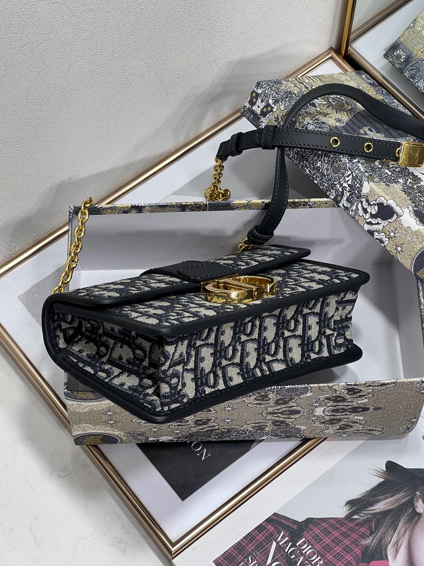 Wholesale Luxury Dior 30 Montaigne Bag Blue Dior Oblique Jacquard M9208Utzq_M928 - Image 9